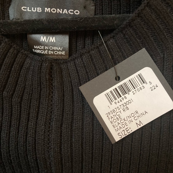 Black Club Monaco Fancy Rib Dress, Medium - Picture 6 of 6